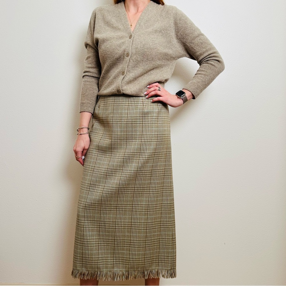 Vintage Harve Benard 100% Wool Plaid Maxi Skirt